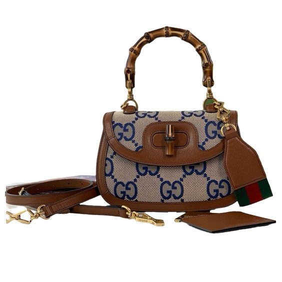 Gucci Bamboo 1947 Small Top Handle Bag in red with bamboo handle